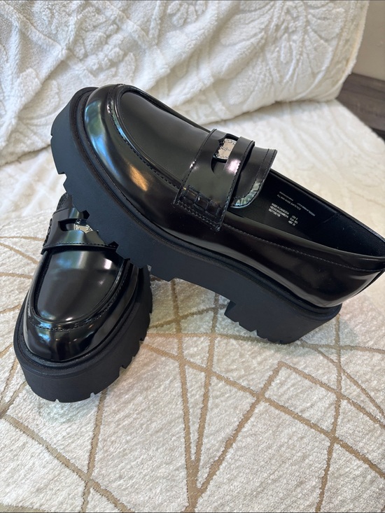 Madden Nyc Shoes - NEW Madden NYC Women's Size 8 Chunky Y2K Platform Lug Sole Penny Loafers Black